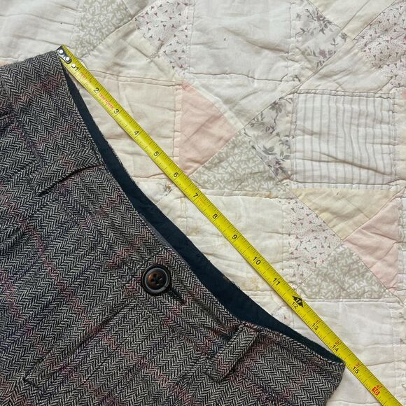 old navy vintage y2k wool lowrise micro mini brown plaid shorts size 2 - Picture 5 of 7